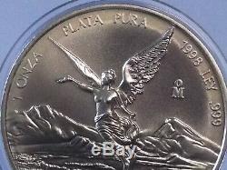 1 Oz Coin Mexico Libertad 1998 Key Date Silver Plata 999 Bu Fdc Mint State