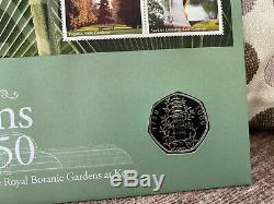 1 X 2009 MINT UNCIRCULATED KEW GARDENS 50p ON FIRST DAY COVER