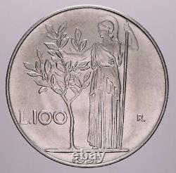 100 Lire 1955 Minerva Qfdc-fdc Repubblica Italiana Perizia Nip Grimoldi