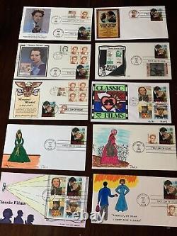 103 First Day Issue Stamp Cover Gone Wind Movies Artist Hand Painted Cache FDC