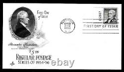 1053 $5.00 Stamp (1956) THE ALEXANDER HAMILTON FDC By Art Craft Plate Single