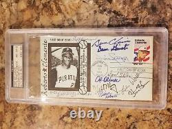(11) Pittsburgh Pirates Greats Autographed PSA DNA First Day Cover PSA 8 NM-MT