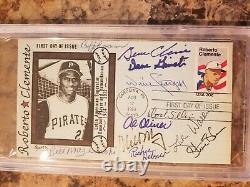 (11) Pittsburgh Pirates Greats Autographed PSA DNA First Day Cover PSA 8 NM-MT