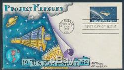 #1193 Feb 20,1962 Dorothy Knapp Fdc Handpainted Cachet Project Mercury Hw5105