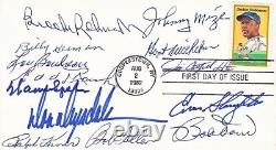12 Hall of Fame Signed Jackie Robinson FDC Envelope Spahn, Catfish Hunter etc