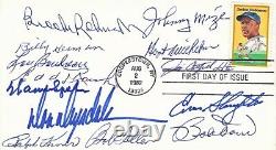 12 Hall of Fame Signed Jackie Robinson FDC Envelope Spahn, Catfish Hunter etc