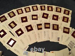 145 22K Gold Plated FDC first day covers horses, antique automobiles, Space