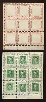 1922 Amundsen-maud Expedition Mint Sheets Of 9 Labels Incl. Ari Error P65