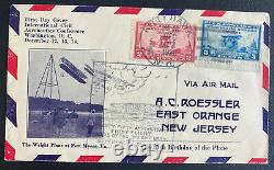 1928 Kitty Hawk NC USA First Day Cover To East Orange NJ 25th Anniv Wright Bros