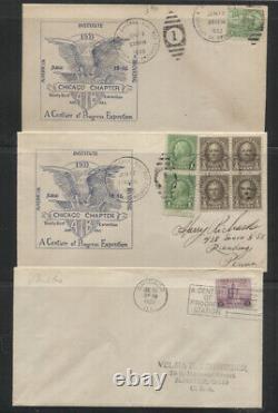 1933 CENTURY OF PROGRESS COVER COLLECTION 33 covers incl. First day covers vario