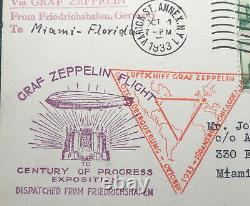 1933 Graf Zeppelin 2 #C18 Century Of Progress FDC New York Friedrichshafen