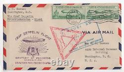 1933 US Graf Zeppelin FDC SC C18, Century of Progress Expo Audit Review IRS