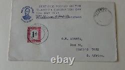 1937 Tristan da Cunha First Day Cover to South Africa King George VI Coronation
