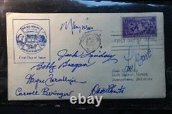 1939 Cooperstown FDC Signed by 7 including Lou Brock
