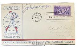 1939 First Day Of Issue Cover FDC Baseball Stamp Joe DiMaggio Autographed BEAUTY