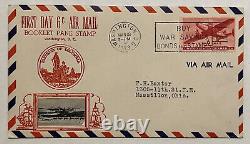 1943 Washington DC Glossy Red First Day 6c Airmail Booklet Pane Stamp Cover
