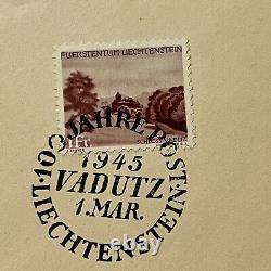 1945 Vaduz Liechtenstein Registered First Day Of Issue Cover
