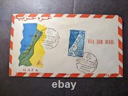 1957 Egypt Airmail Souvenir First Day Cover FDC Gaza Part of Arab Nation