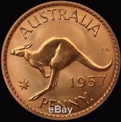 1957 Perth Proof Penny about FDC