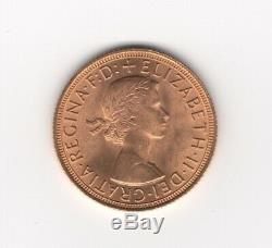 1959 Gold Sovereign Elizabeth II Young Head-sterlina oro FDC