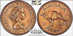 1959 Perth Proof Penny PCGS Graded PR66RD FDC Stunning Full Red Coin