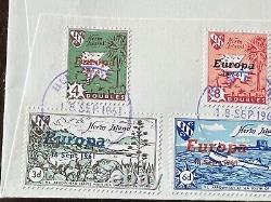1961 Guernsey Herm Island Cachet First Day Cover Back Staped Overprints