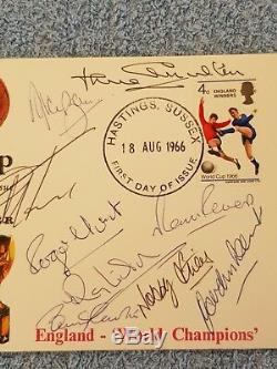1966 Multi Signed England World Champions 1st Day Cover Signed By 10
