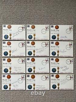 1966 World Cup First Day Covers Signed x12 Bobby Moore Alf Ramsey Charlton