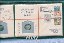 1971 Australia PROOF Hutt PNC FDC stamp coin 1c 2c 5c 10c 20c 50c L-915