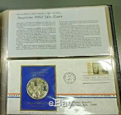 1971 Postmasters of America Medallic First Day Covers Set With 10 Silver Medals