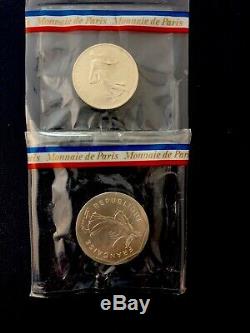 1979 France Piefort Set Original FDC Packaging 10 Coin Piedfort Monnaie de Paris