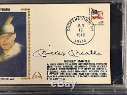 1979 Mickey Mantle SIGNED First Day Cover Hall of Fame New York Yankees PSA/DNA