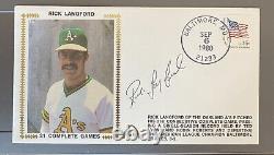 1980 Rick Langford Signed Gateway First Day Cover Fdc 21 Complete Games Oakland