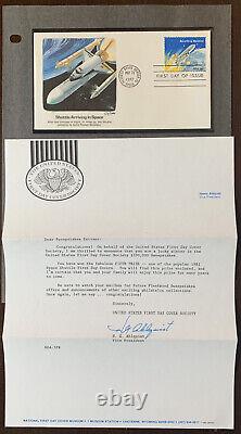 1981 Fdc Sweepstakes 5th Place Prize Space Shuttle First Day Cover With Letter