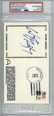 1982 Gateway First Day Cover Cachet Wayne Gretzky Scoring Record Signed PSA HOF