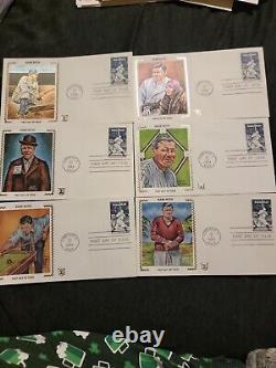 1983 BABE RUTH First Day COVER ISSUE LOT OF 48 Different Z Silk Cachets + Stamps