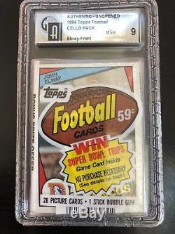 1984 topps Cello Pack With Elway Rookie On Front. PSA 9! Two FREE 1st Day Covers