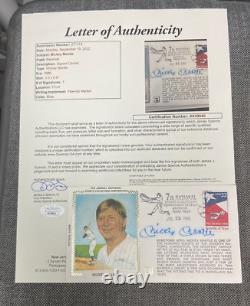 1986 Hand Signed MICKEY MANTLE first day cover FDC withJSA COA Letter Yankee 1823B
