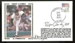 1986 Roger Clemens Gateway Stamp FDC AUTO 20 Strikeouts Red Sox signed