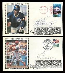 1989 Ken Griffey Jr & Sr Father/Son Signed Gateway First Day Cover Set