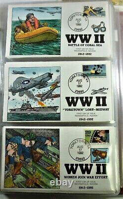 1992 WORLD WAR II 20 Collins Hand Painted First Day Covers