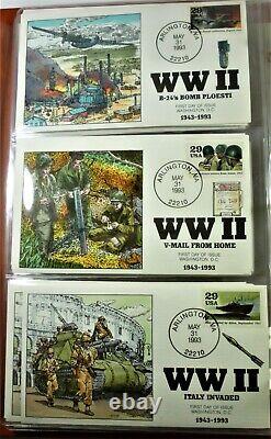 1992 WORLD WAR II 20 Collins Hand Painted First Day Covers