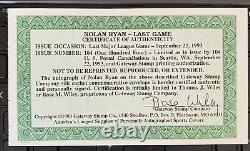 1993 Nolan Ryan Last Game Autographed Gateway Cachet (104 issued) HOF FDC BEAUTY