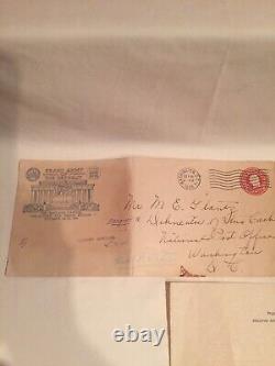1st Day Cover Cachet Designer- Ernest A. Glantz sent to him by Postmasters