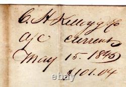 1st Day Rate 1845 Stampless New York NY Under 300 Miles 5c to Naugatuck CT