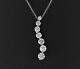 $2,750 FDC 14K White Gold 7 Round Diamond Journey Pendant 16'' Chain Necklace