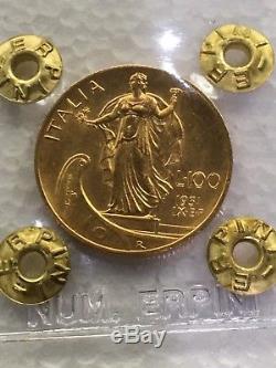 2 Moneta 100 Lire oro 1931 IX DONNA SU PRORA FDC periziata Erpini Gianfranco