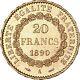 20 Francs or Génie 1890 Paris magnifique exemplaire FDC