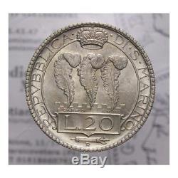 20 Lire 1932 Arg (San Marino Vecchia Monetazione) FDC LOT1481