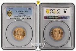 20 francs Or Gold 1907 MARIANNE COQ PCGS MS 66+ FDC Exceptionnel